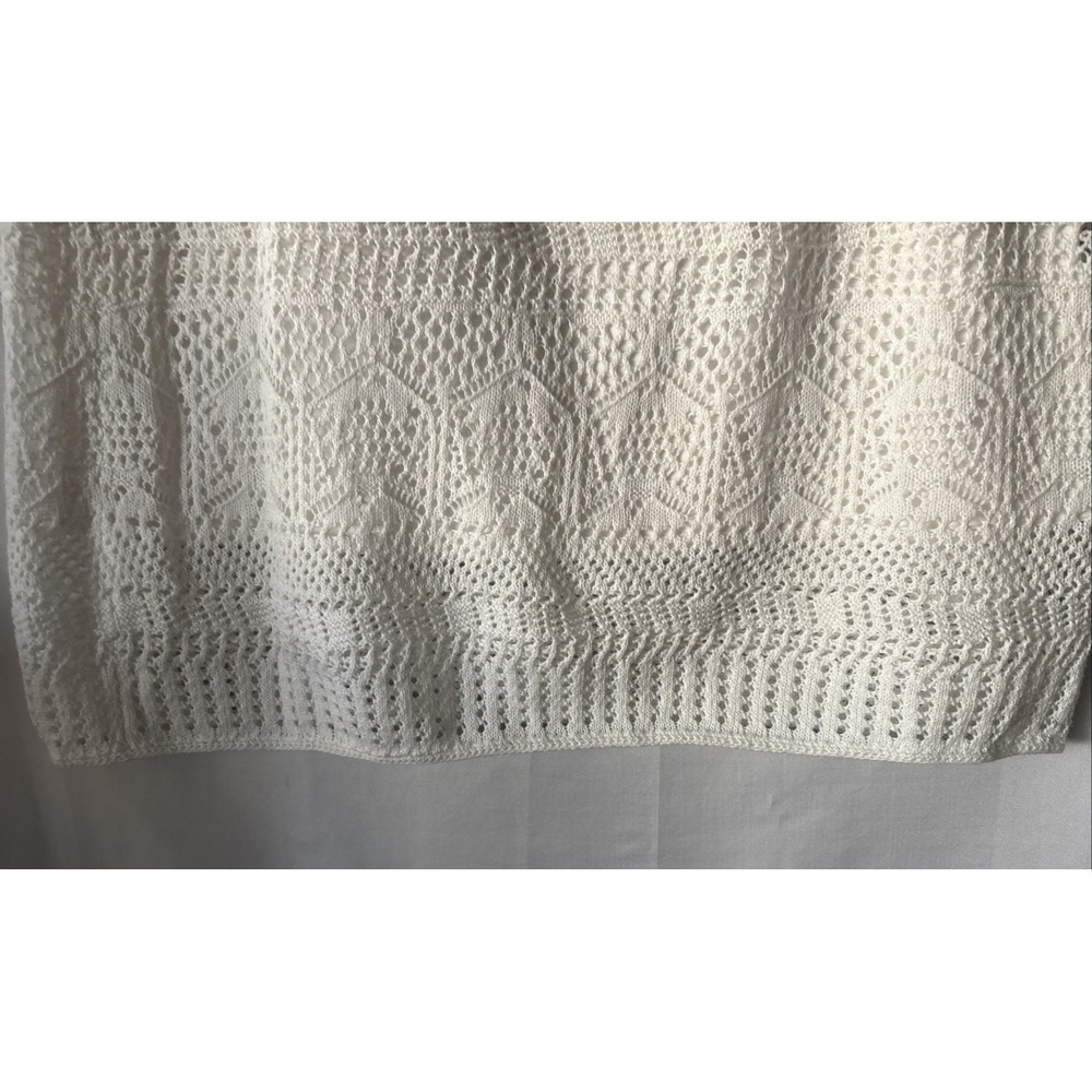 Liz Claiborne Skirt Womens Med White Crochet Lace Midi Capsule Coastal Minimal - Picture 4 of 10